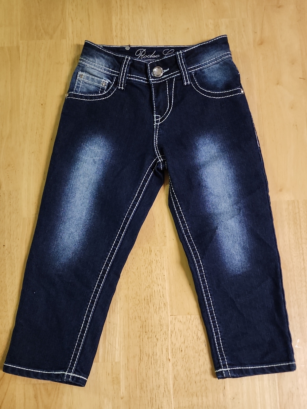 Rodeo Girl Bling Embellished Jeans Dark Wash Rhinestone Winged Cross Girls Sz 10